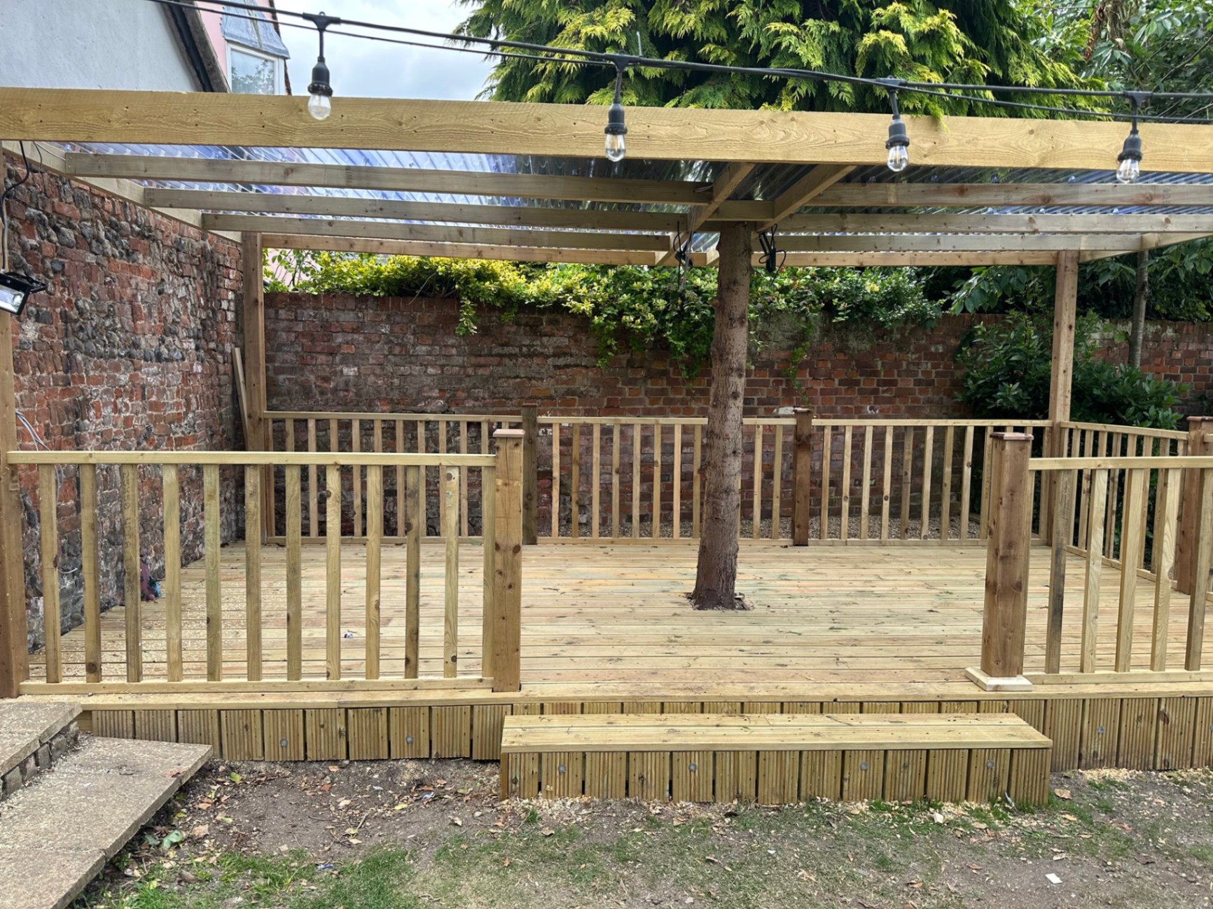 Hardwood decking installed in Sudbury Suffolk by David Price Building Services