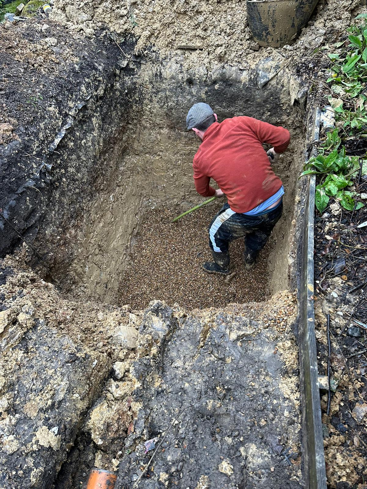 Foundation excavation for an extension in Suffolk