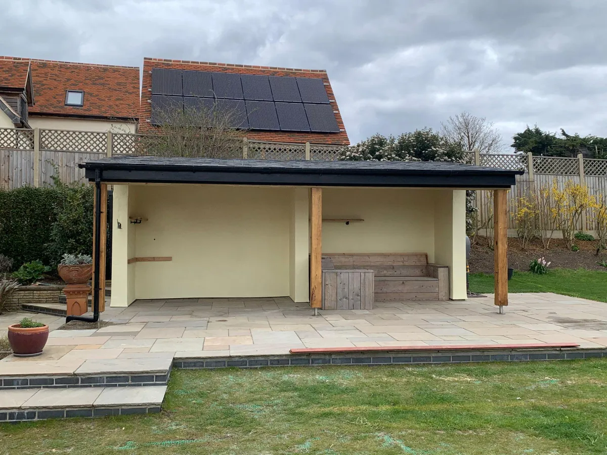 Timber decking with balustrade by David Price Building Services in Suffolk