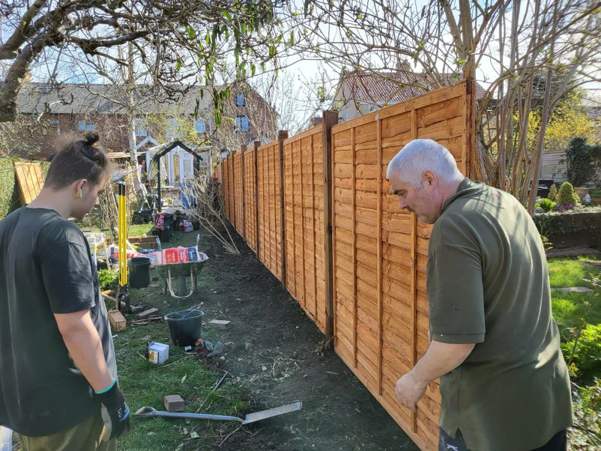 New garden fence installation by David Price Building Services in Suffolk