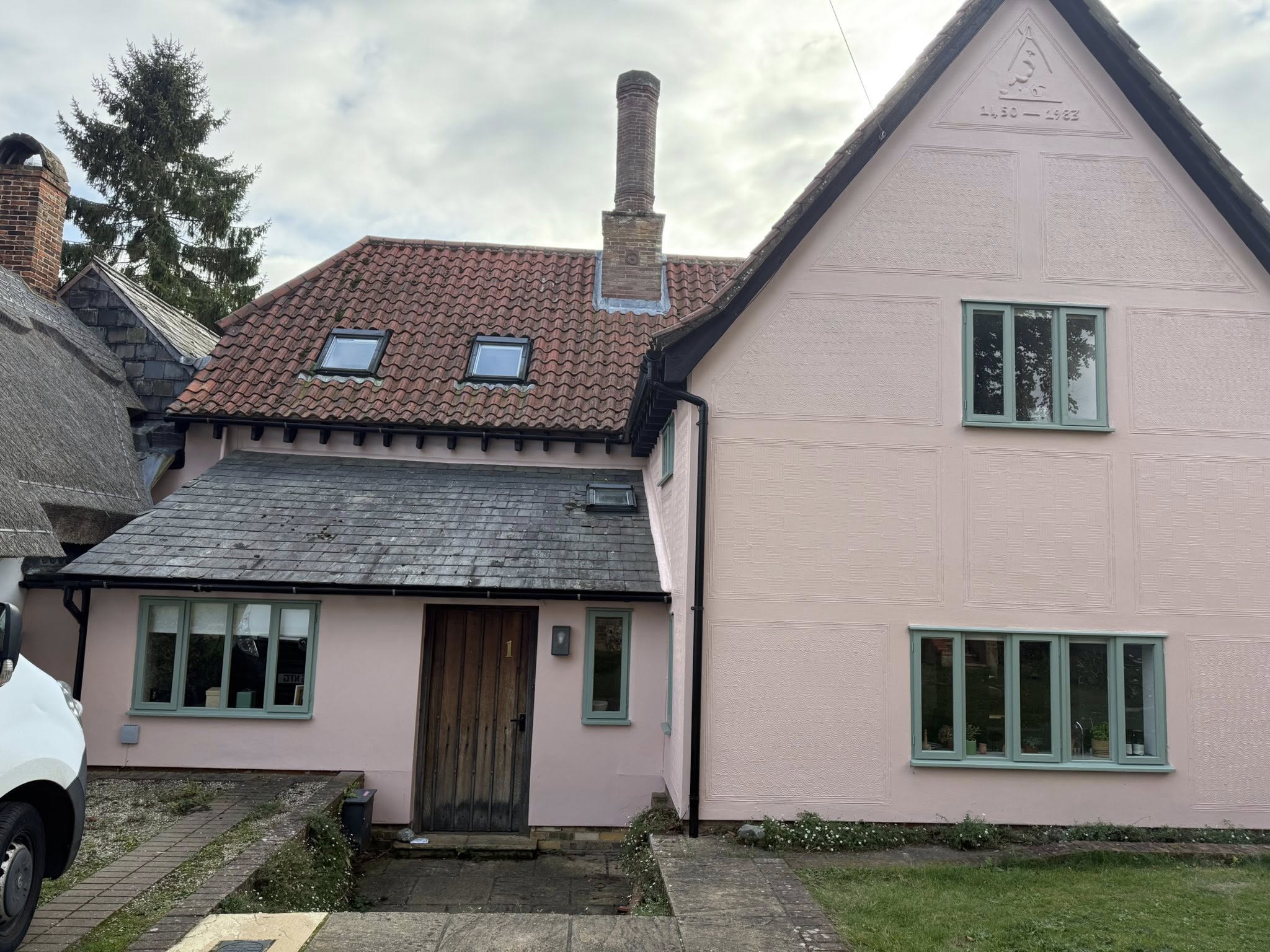 Painted woodwork and walls in a Suffolk home